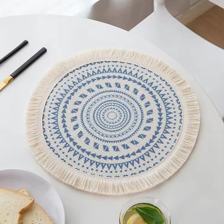 Fancy Table Mat Background Boho Cotton High Quality Wedding Party Decorative Dining Table Decor ...